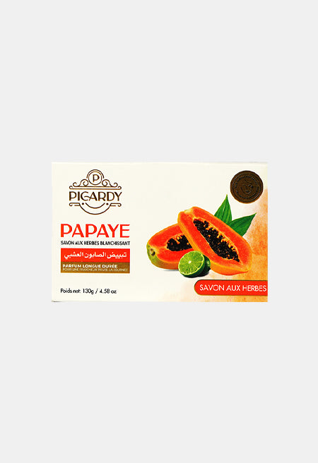 Picardy Beauty papaya soap, Papaya herbal soap Pakistan, Best herbal soap in Pakistan, Picardy papaya whitening soap, Natural papaya soap, Skin brightening papaya soap, Gentle herbal soap Pakistan, Daily use papaya soap, Pakistani skincare soap, Picardy Pakistan skincare