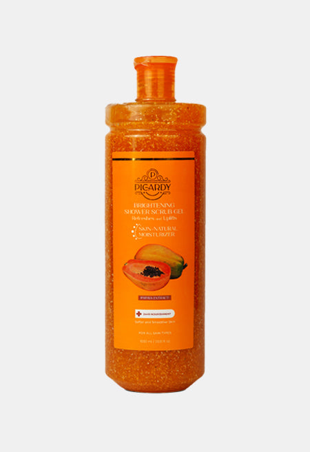 Picardy Beauty Papaya Extracts Brightening Shower Scrub Gel, Picardy Beauty shower scrub gel, Papaya shower scrub gel Pakistan, Best shower scrub gel in Pakistan, Picardy papaya body wash, Natural papaya shower gel, Moisturizing shower scrub gel, Skin brightening shower gel Pakistan, Gentle exfoliating shower scrub, Nourishing papaya shower gel, Picardy Pakistan body care