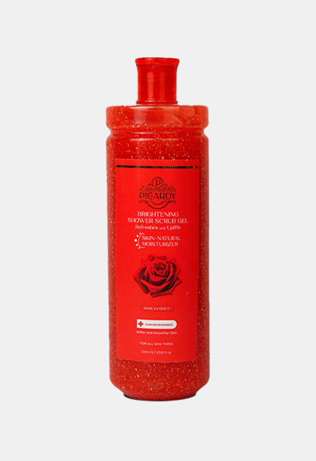Picardy Beauty Rose Extracts Brightening Shower Scrub gel, Picardy Beauty shower scrub gel, Rose shower scrub gel Pakistan, Best shower scrub gel in Pakistan, Picardy rose body wash, Natural rose shower gel, Moisturizing shower scrub gel, Skin refreshing shower gel Pakistan, Gentle exfoliating shower scrub, Fragrant rose shower gel, Picardy Pakistan body care