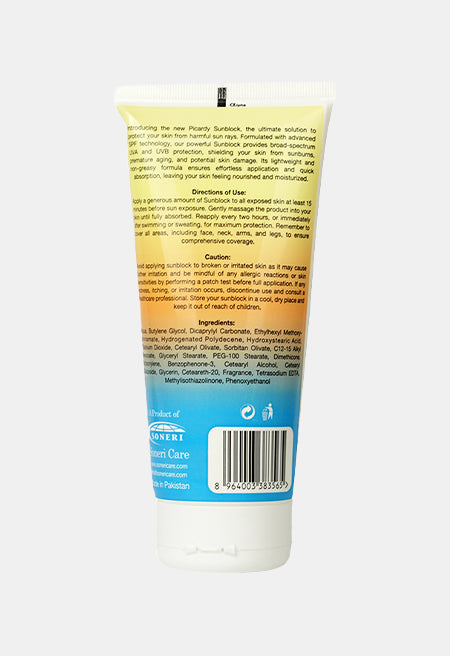 Sun Block UV60+ , Picardy Beauty sunblock, UV60+ sunblock Pakistan, Best sunblock in Pakistan, Picardy UV protection cream, High SPF sunblock Pakistan, Broad spectrum sunblock, Skin protection sunblock, Daily use sunblock Pakistan, Non-greasy sunblock cream, Picardy Pakistan skincare